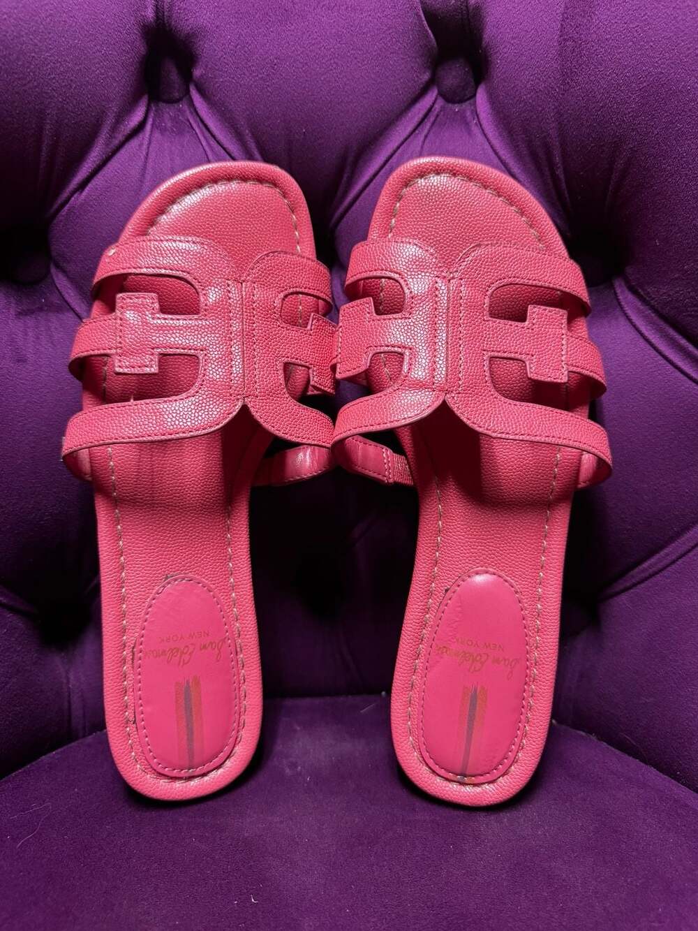 Sam Edelman Bay Slide Sandals Size 7.5 Pink Leather
